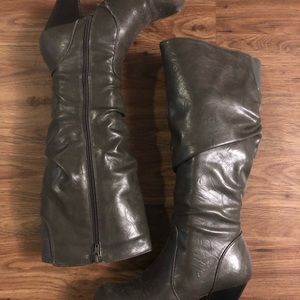 Knee high grey boots